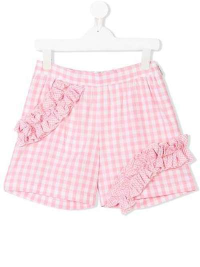 Msgm Kids ruffled gingham shorts 13901