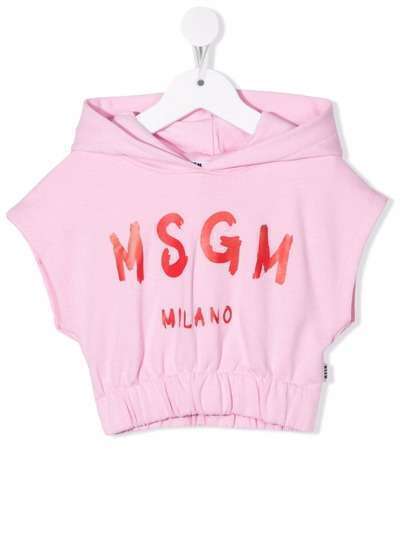 MSGM Kids худи с короткими рукавами и логотипом