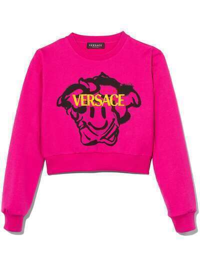 Versace Kids толстовка с принтом Medusa Smile