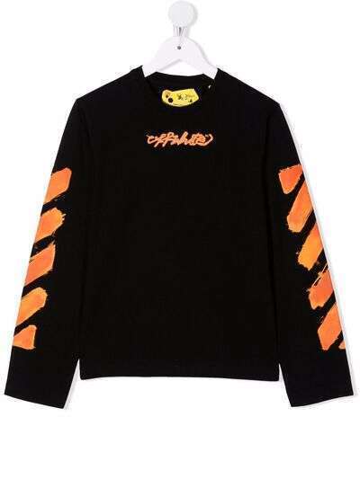 Off-White Kids футболка с длинными рукавами и логотипом