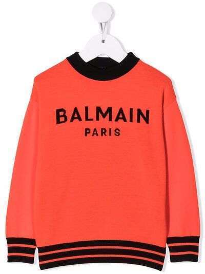 Balmain Kids джемпер с вышитым логотипом