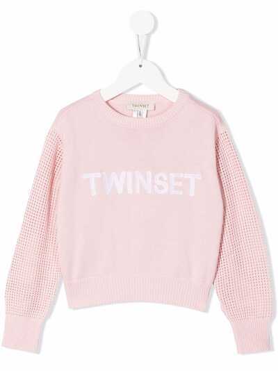 TWINSET Kids свитер с вышитым логотипом