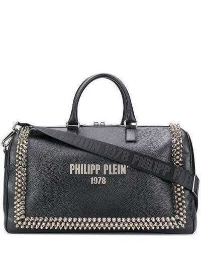 Philipp Plein дорожная сумка с логотипом и заклепками S20AMBD0196PLE053N