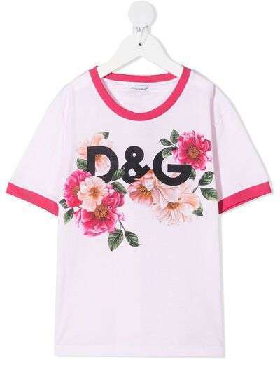 Dolce & Gabbana Kids футболка с цветочным принтом