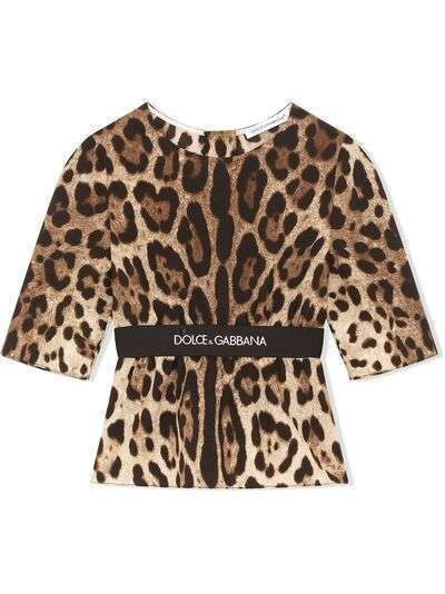 Dolce & Gabbana Kids топ с леопардовым принтом
