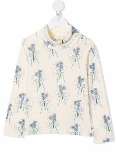 Mini Rodini футболка с цветочным принтом