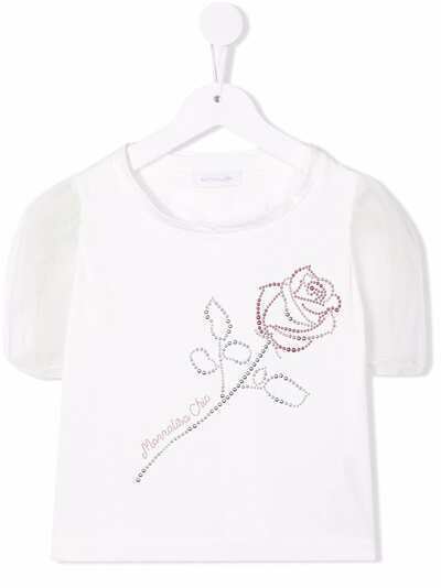 Monnalisa футболка с цветочным декором