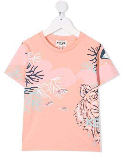 Kenzo Kids футболка с графичным принтом и логотипом