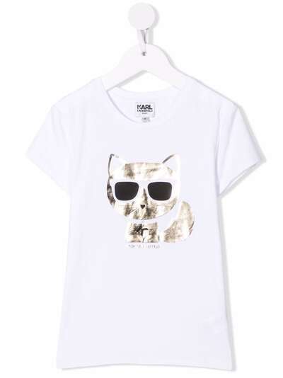 Karl Lagerfeld Kids футболка с принтом Choupette