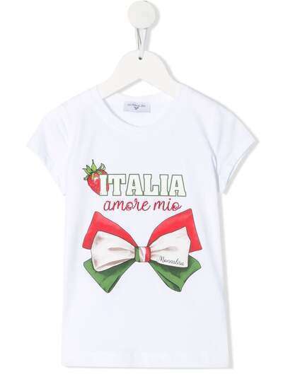 Monnalisa футболка с принтом Italia