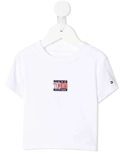 Tommy Hilfiger Junior embroidered-logo cropped T-shirt