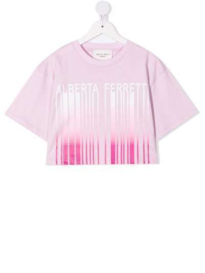 Alberta Ferretti Kids укороченная футболка с логотипом