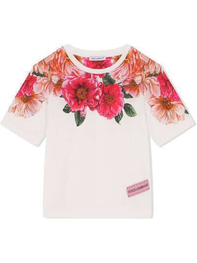Dolce & Gabbana Kids футболка с цветочным принтом