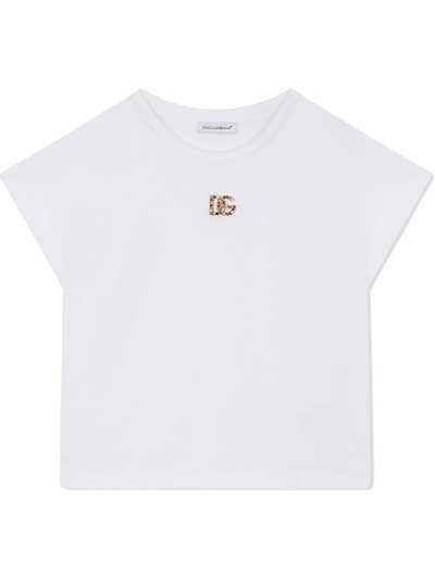 Dolce & Gabbana Kids футболка с рукавами кап и логотипом