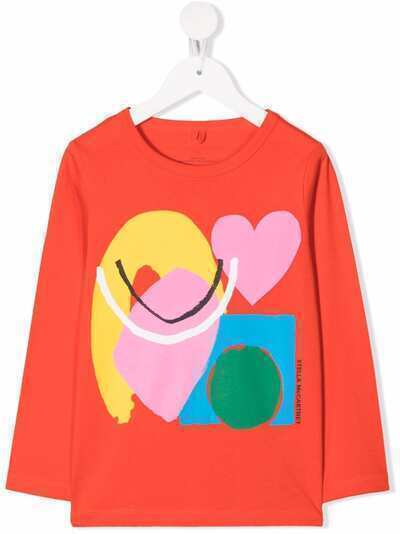 Stella McCartney Kids футболка с длинными рукавами и принтом Paint Heart