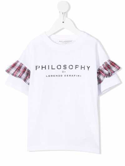 Philosophy Di Lorenzo Serafini Kids футболка в клетку с логотипом