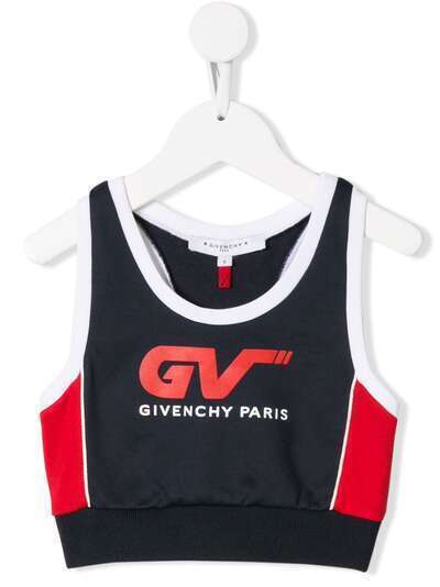 Givenchy Kids укороченная майка с принтом логотипа