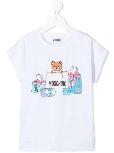 Moschino Kids футболка с принтом