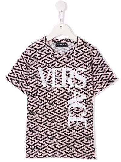 Versace Kids футболка с принтом La Greca