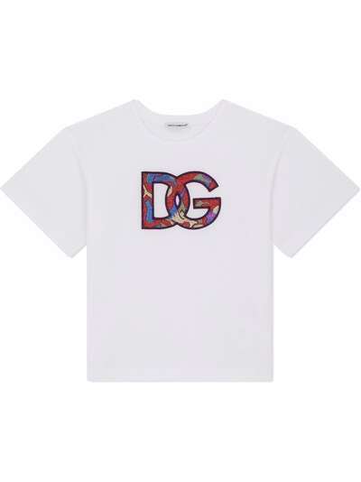 Dolce & Gabbana Kids футболка с нашивкой-логотипом
