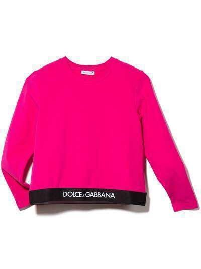 Dolce & Gabbana Kids топ с длинными рукавами и логотипом