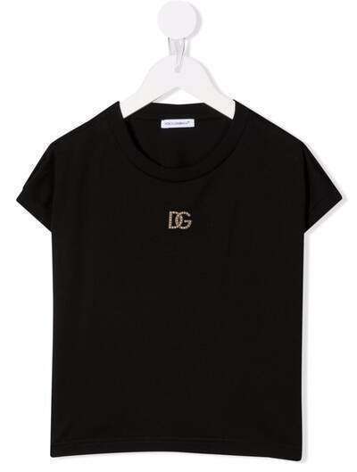 Dolce & Gabbana Kids футболка DG с кристаллами