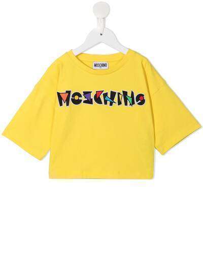 Moschino Kids футболка с вышитым логотипом