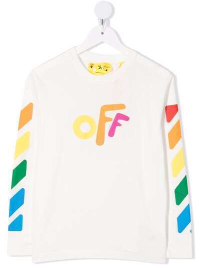 Off-White Kids футболка с длинными рукавами и логотипом