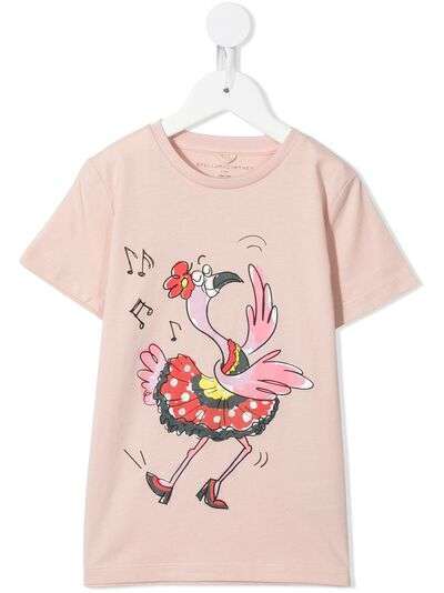 Stella McCartney Kids футболка с принтом Dancing Flamingo