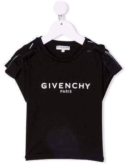 Givenchy Kids футболка с бантами и логотипом