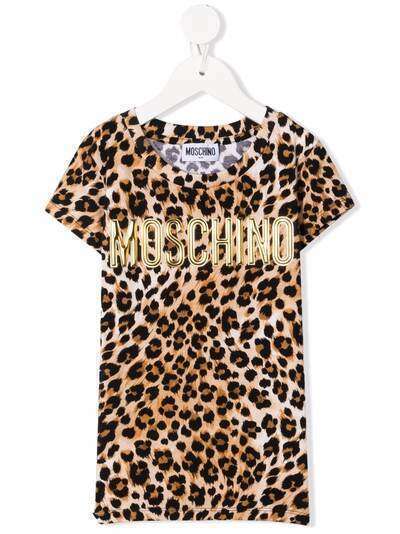 Moschino Kids футболка с леопардовым принтом