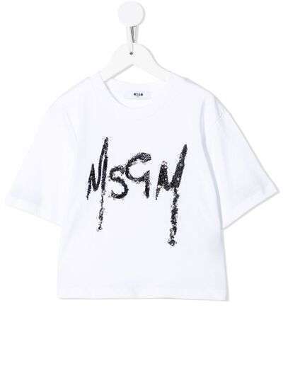 MSGM Kids укороченная футболка с логотипом