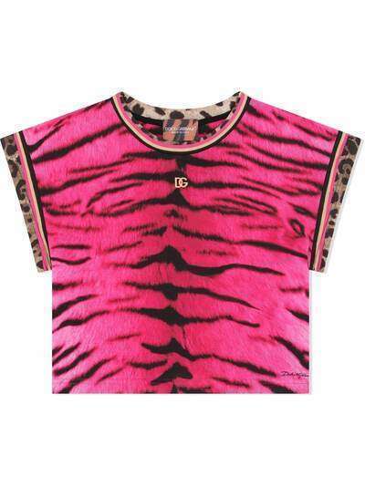 Dolce & Gabbana Kids футболка с тигровым принтом