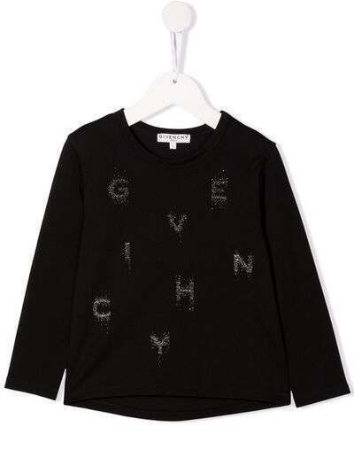 Givenchy Kids футболка с логотипом и блестками