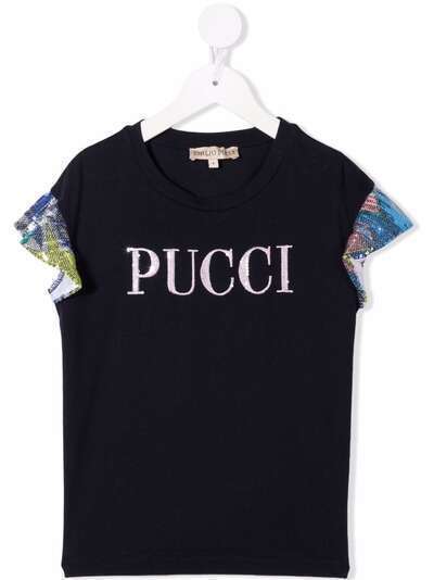 Emilio Pucci Junior декорированная футболка с логотипом