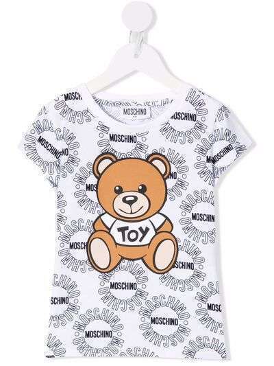 Moschino Kids футболка Teddy Bear с монограммой