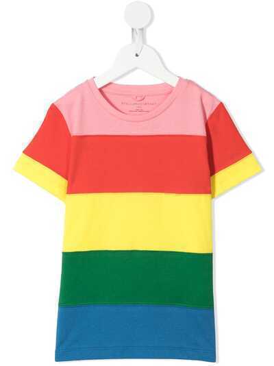 Stella McCartney Kids футболка из органического хлопка в полоску Rainbow