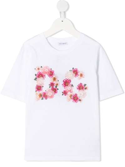 Dolce & Gabbana Kids футболка с короткими рукавами и цветочным принтом