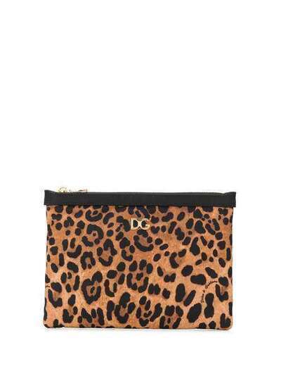 Dolce & Gabbana клатч с леопардовым принтом BI2262AJ555