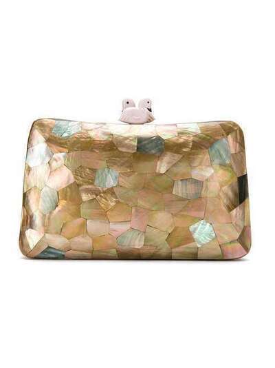 Serpui mother of pearl clutch 7789CHARLOTTEMOSAIC