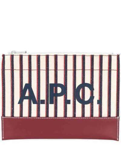 A.P.C. полосатый клатч с логотипом PXBKIF63267