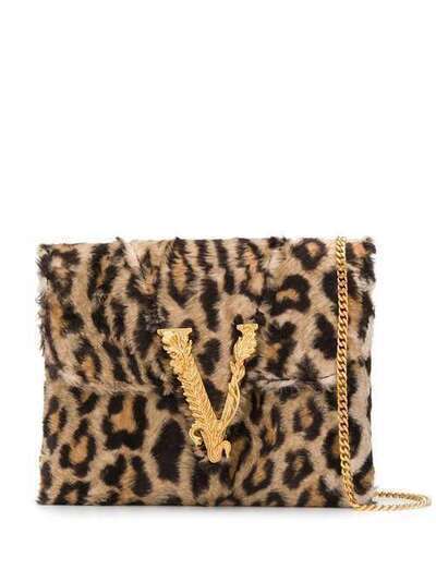 Versace клатч Virtus с леопардовым принтом DBSH322DT2LEP