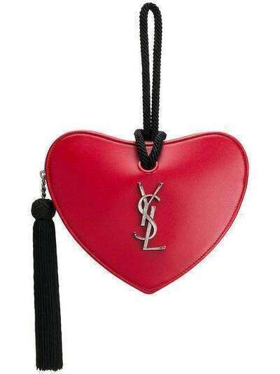 Saint Laurent клатч в форме сердца с кисточкой 5384450XB6D