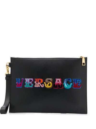 Versace клатч с вышитым логотипом DP85102DRILE4