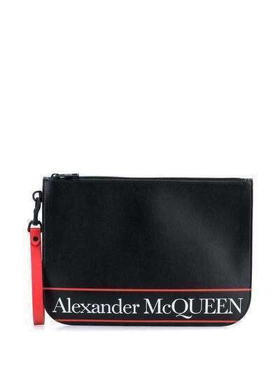 Alexander McQueen logo-print clutch 5508151SJ5B