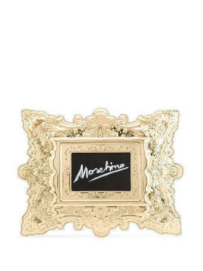 Moschino клатч Frame с эффектом металлик A84268216