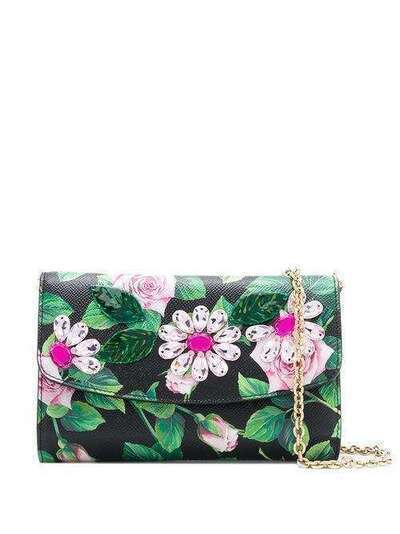 Dolce & Gabbana клатч с принтом Tropical Rose и кристаллами BI1275AJ761