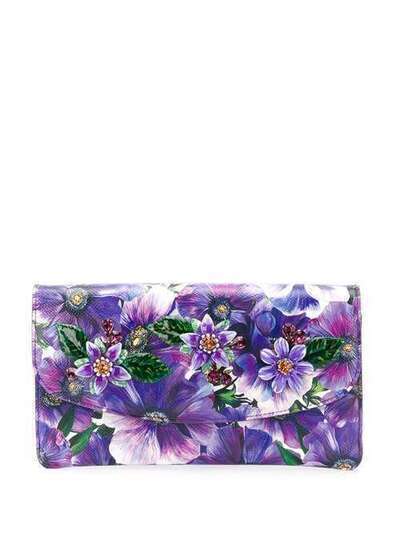 Dolce & Gabbana клатч из кожи Dauphine с цветочным принтом BI0977AJ883