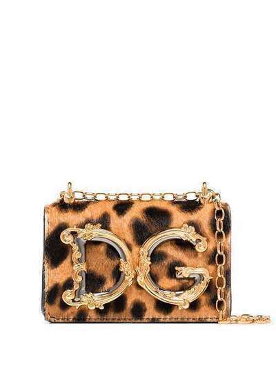 Dolce & Gabbana сумка DG Girls с леопардовым принтом BI1398AX663