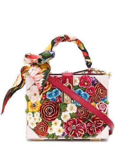 Dolce & Gabbana каркасная сумка Dolce Box с цветочной аппликацией BB5970AX628